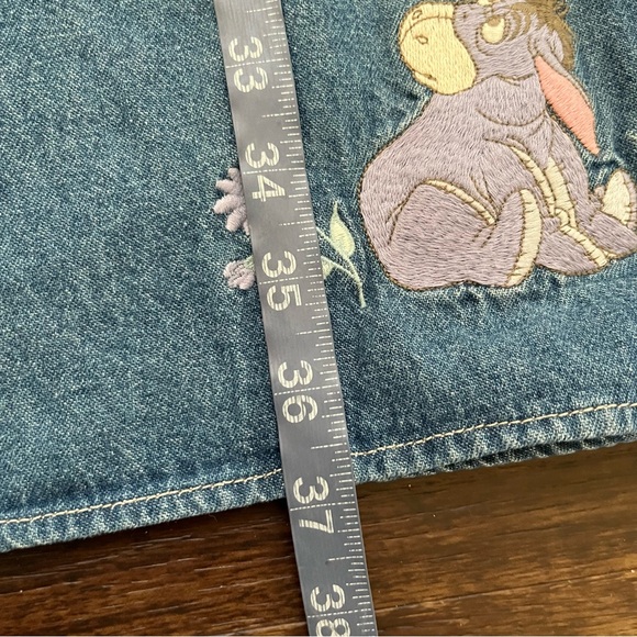 SOLD Vintage Disney store Winnie the Pooh floral embroidered denim jean dress - Picture 10 of 11